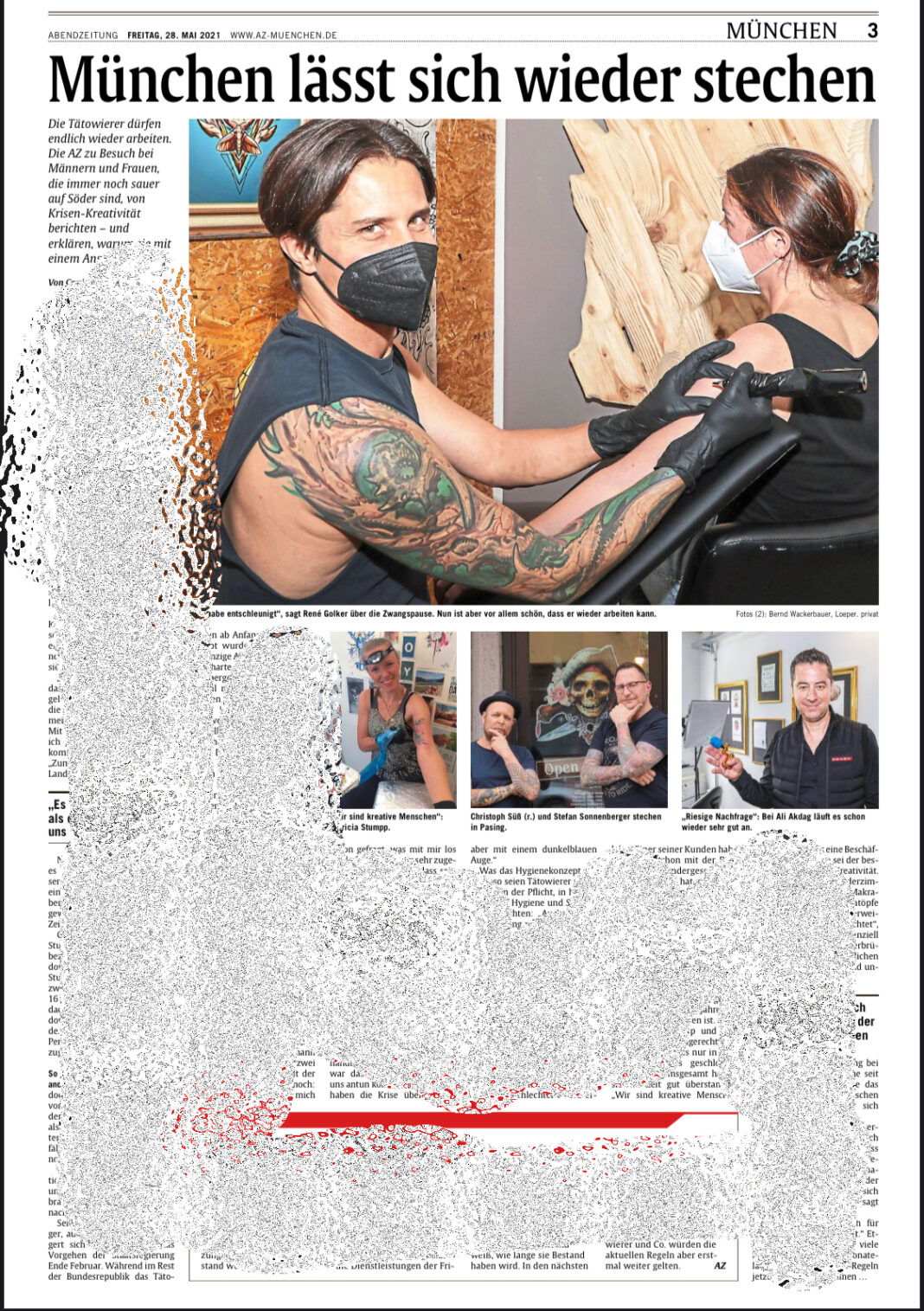 Abendzeitung Münche, Tätowierer und Tattoo Studios